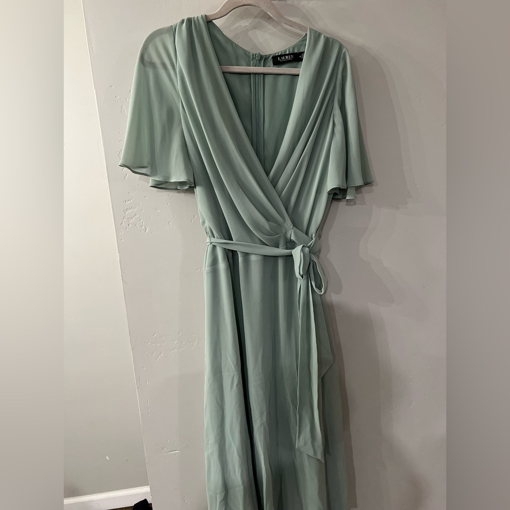 Lauren Ralph Lauren Belted Georgette Dress - Picture 3 of 7